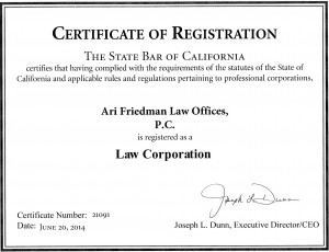California Bar Certificate